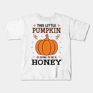 Honey Little Pumpkin Pregnancy Announcement Halloween Kids T-Shirt